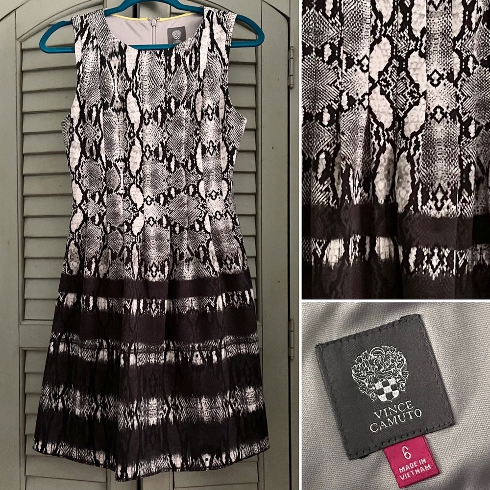 Vince Camuto Abstract Print Dress with Pockets Size 6